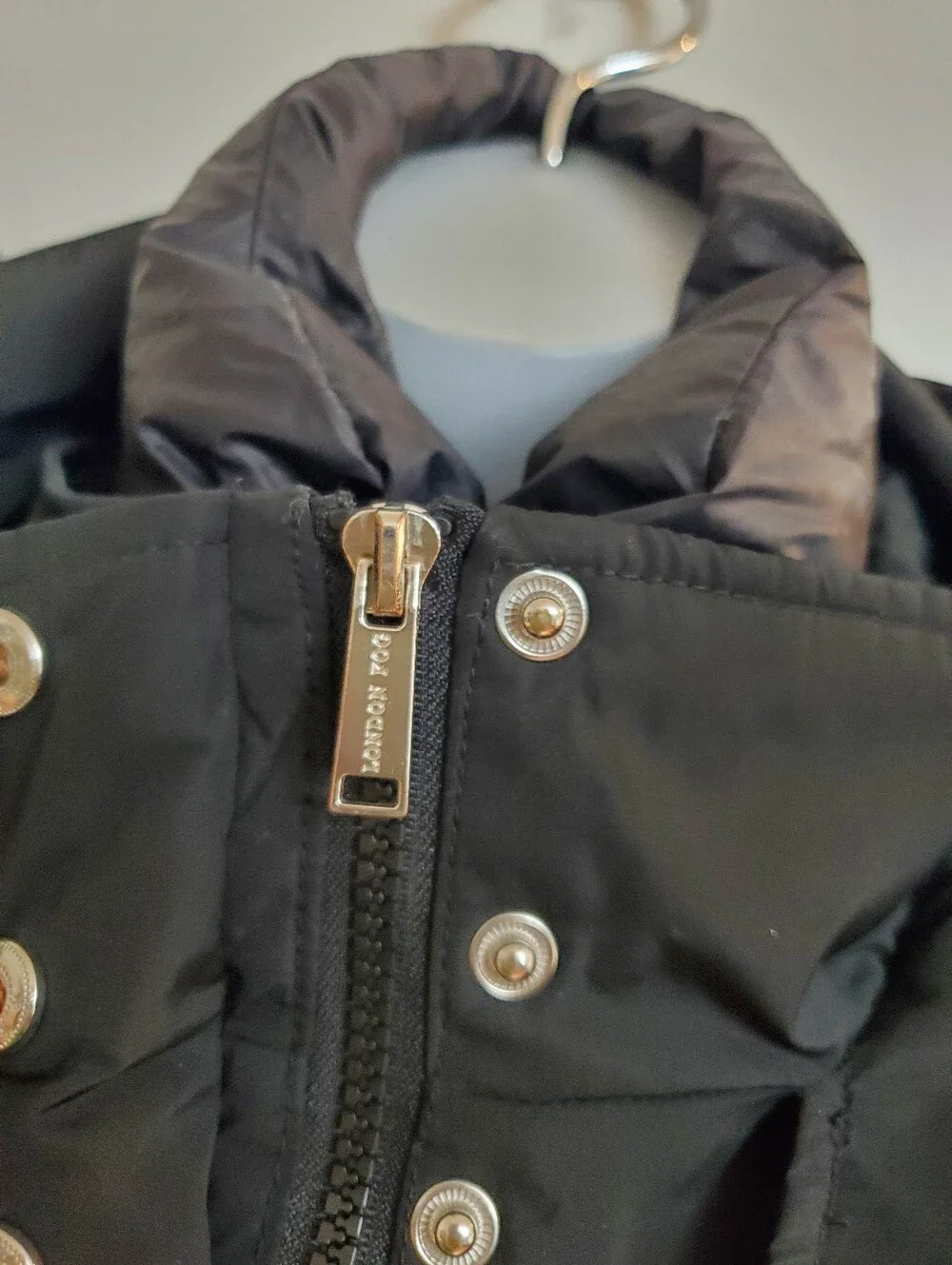 London Fog Black Hooded Parka Small - Picture 10 of 12